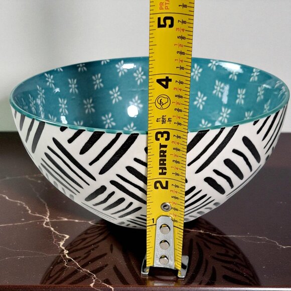 Set of 2 OVER AND BACK Colorful Geometric Design 6" Cereal Soup Bowls - Picture 5 of 12